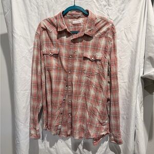 Lucky Brand Red and White Checkered Shirt